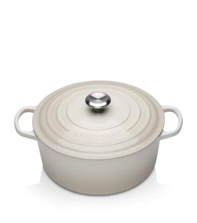Le Creuset Cast Iron Round Casserole Dish In White