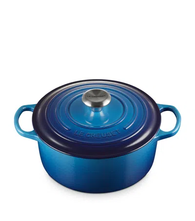 Le Creuset Cast Iron Round Casserole Dish In Blue