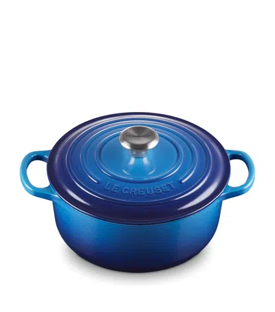 Le Creuset Cast Iron Round Casserole Dish In Blue