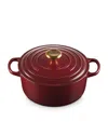 Le Creuset Cast Iron Round Casserole Dish In Burgundy