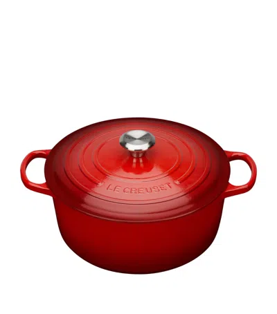 Le Creuset Cast Iron Round Casserole Dish In Cerise
