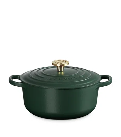 Le Creuset Cast Iron Round Casserole Dish In Green