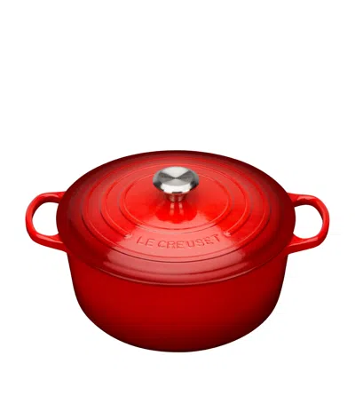 Le Creuset Cast Iron Round Casserole Dish In Red