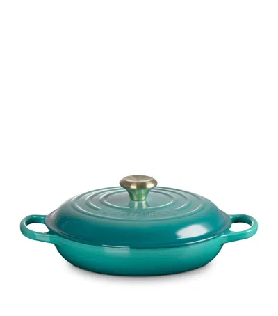 Le Creuset Cast Iron Shallow Casserole Dish In Blue