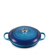 Le Creuset Signature Shallow Cast-iron Casserole Dish In Blue