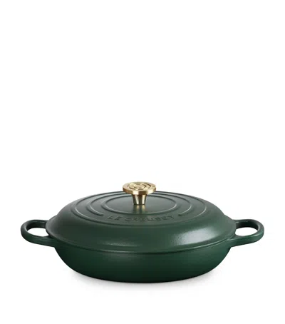 Le Creuset Cast Iron Shallow Casserole Dish In Green