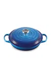 Le Creuset Signature Shallow Cast-iron Casserole Dish In Blue