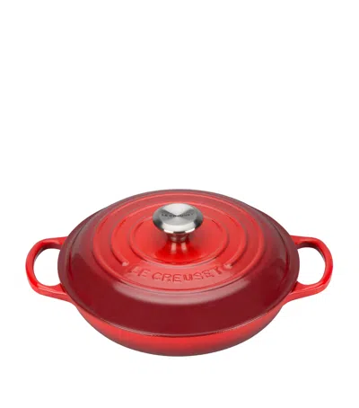 Le Creuset Cast Iron Shallow Round Casserole Dish In Cerise