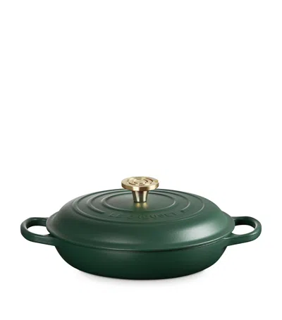 Le Creuset Cast Iron Shallow Round Casserole Dish In Green