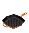 Le Creuset 10 Inch Square Enamel Cast Iron Grill Pan In Orange