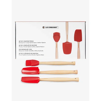 Le Creuset Cerise Craft 3-piece Silicone Utensil Set In Cerise