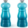 Le Creuset Petite Salt And Pepper Mill Set With Adjustable Grind In Caribbean