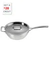 Le Creuset Classic Stainless Steel 3qt Chef's Pan With $28 Credit In Silver