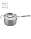 Le Creuset Classic Stainless Steel Round Saucepan With $19 Credit In Gray