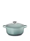 Le Creuset Cocotte Cast Iron Round Casserole Dish In Blue