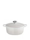 Le Creuset Cocotte Round Cast Iron Casserole Dish In White