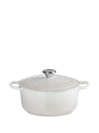 Le Creuset Cocotte Round Cast Iron Casserole Dish In White