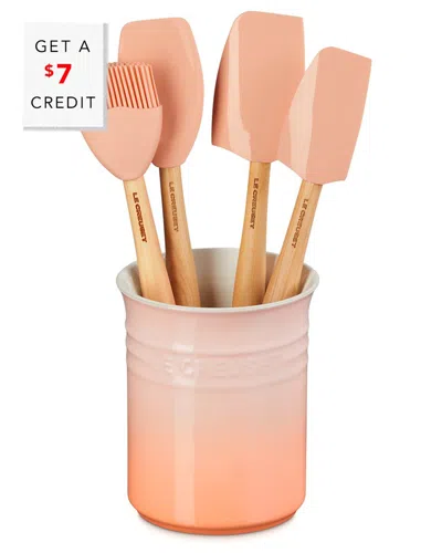 Le Creuset Craft Series 5pc Utensil Set With Crock In Orange