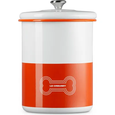 Le Creuset Dog Treat Jar In Orange
