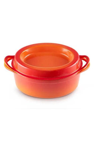 Le Creuset Enamel Cast Iron Doufeu In Orange