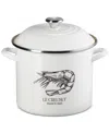 Le Creuset Enamel-on-steel 10-qt. Covered Shrimp Seafood Stockpot In White