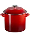 Le Creuset 10 Quart Enamel On Steel Stock Pot With Lid In Cerise