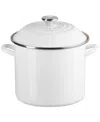 Le Creuset 10-quart Enameled Stainless Steel Stock Pot In White