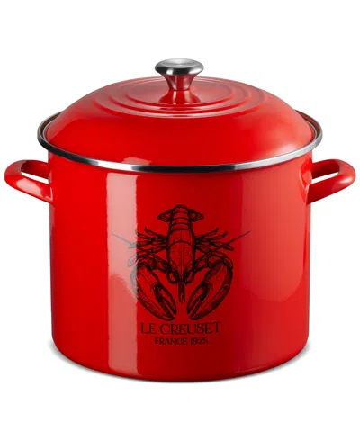 Le Creuset Enamel-on-steel 20-qt. Covered Lobster Seafood Stockpot In Carmin