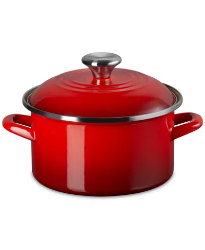 Le Creuset Enamel On Steel Petite Stockpot 3.8 Qt. In Cerise