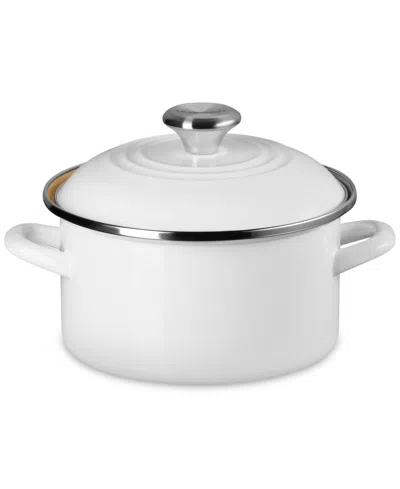 Le Creuset Enamel On Steel Petite Stockpot 3.8 Qt. In White