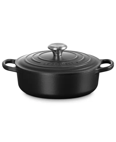 Le Creuset Enameled Cast Iron 3.5 Quart Signature Wide Round Oven In Black
