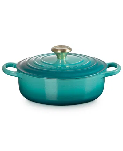 Le Creuset Enameled Cast Iron 3.5 Quart Signature Wide Round Oven In Blue