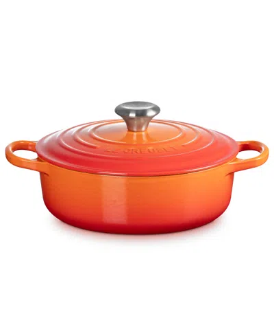Le Creuset Enameled Cast Iron 3.5 Quart Signature Wide Round Oven In Orange