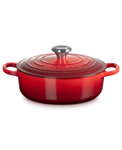 Le Creuset Enameled Cast Iron 3.5 Quart Signature Wide Round Oven In Red