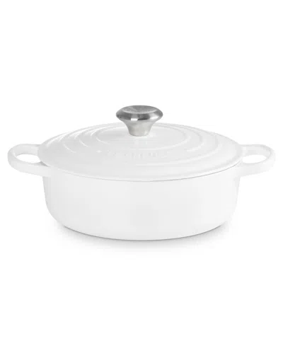 Le Creuset Enameled Cast Iron 3.5 Quart Signature Wide Round Oven In White