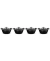 Le Creuset Enameled Cast Iron Covered Mini Round Cocottes, Set Of 4 In Matte Black