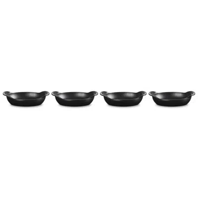 Le Creuset Enameled Cast Iron Set Of 4 Mini Oval Bakers, 1/3 Qt. Each, Matte Black