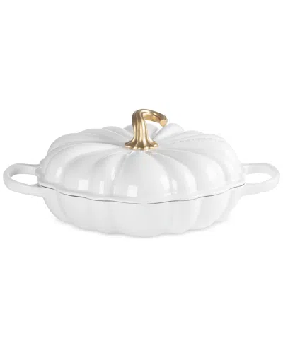 Le Creuset Enameled Cast Iron Signature Pumpkin Braiser, 2.75 Qt. In White