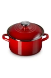 Le Creuset Enameled Stainless Steel Petite Stock Pot In Cerise