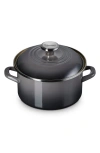 Le Creuset Enameled Stainless Steel Petite Stock Pot In Gray