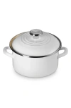 Le Creuset Enameled Stainless Steel Petite Stock Pot In White
