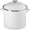 Le Creuset Enameled Stainless Steel Stockpot In White