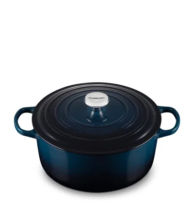 Le Creuset Enamelled Cast Iron Round Casserole Dish In Blue
