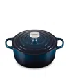 Le Creuset Enamelled Cast Iron Round Casserole Dish In Blue