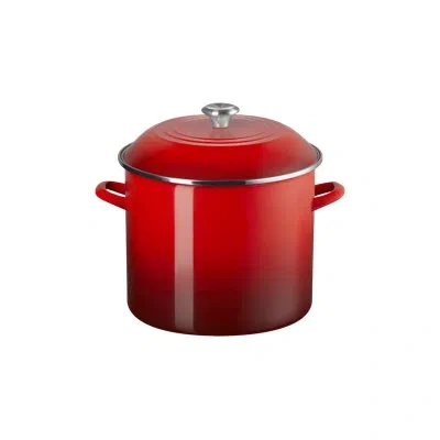 Le Creuset Enamel-on-steel Stockpot With Ss Knob, 16 Qt., Sea Salt In Cerise