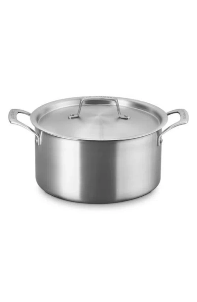 Le Creuset Essential 6.25-quart Stainless Steel Deep Round Stockpot In Silver