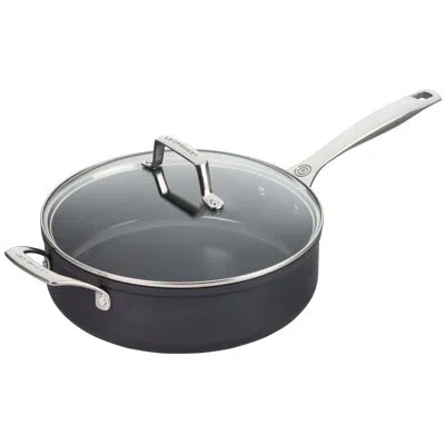 Le Creuset Essential Non-stick Ceramic Saute Pan With Glass Lid, 4.5 Qt. In Silver,black