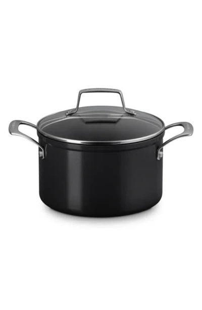 Le Creuset Essential Nonstick Ceramic Stockpot With Glass Lid In Black