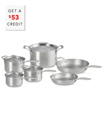 Le Creuset Essential Stainless Steel 10pc Cookware Set With $53 Credit