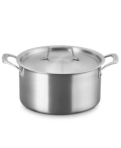 Le Creuset Essential Stainless Steel 6.5-quart Deep Round Stockpot In Silver